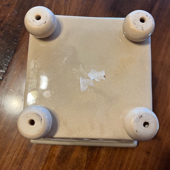 Flower pot Cream Lattice Square Vase - Picture 2 of 3